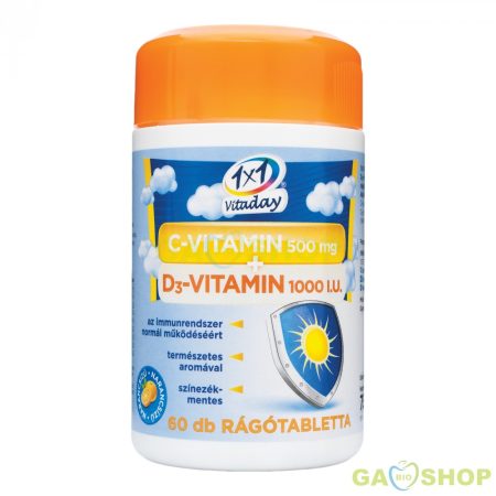 1x1 vitaday c-vit+d3-vit rágótabletta 60