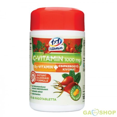 1x1 vitaday c-vit+d3-vit.+Csipkeb. Rágót