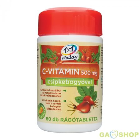 1x1 c-vitamin 500 mg rágót. Csipkebogyós