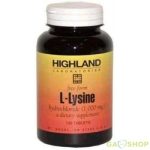 Highland l-lysine tabletta 100 db