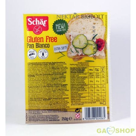 SCHAR GLUTÉNMENTES PAN BLANCO KENYÉR 250